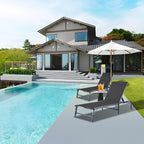 Outdoor Chaise Lounge Chair Set of 2, Foldable & Assemble-Free, 6 Adjustable - Image 2