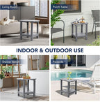 nalone Adirondack Side Table 16.5" Outdoor Side Table HDPE Plastic Double - Image 8