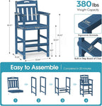 Ciokea Heavy Duty Bar Height Chair, 380lbs Outdoor Adirondack Tall Bar Chair - Image 2