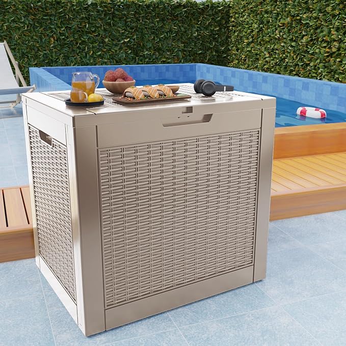 31 Gallon Outdoor Deck Box, Lockable Waterproof Outdoor Storage Boxes - Image 6