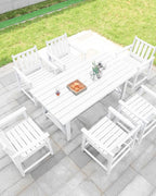 7 Pieces HDPE Outdoor Dining Set, Patio Dining Set - Image 2