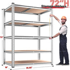 REIBII 2020LBS Garage Shelving Heavy Duty 5 Tier Storage Shelves Adjustable - Image 3