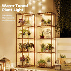 Bamworld Plant Stands with Grow Lights Sets of 2 Tall Plant Shelves - Image 2