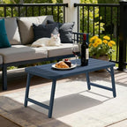 VINGLI Outdoor Folding Coffee Table, Rectangle Drainable Iron Patio Table - Image 7