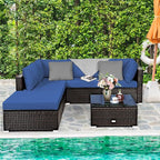 Tangkula 6 Piece Patio Furniture Set, Outdoor Deck Lawn Backyard Durable Steel - Image 3