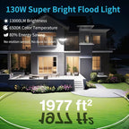 Olafus 130W Flood Light Outdoor, Switch Controlled 13000LM LED Security Light - Image 2