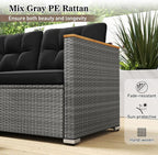 Tangkula 3-Seat Patio Wicker Couch Sofa, Outdoor 3 Seater Rattan Furniture Set - Image 7
