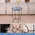 Metal Round Side Table, Weather Resistant Patio Accent Table - Image 5
