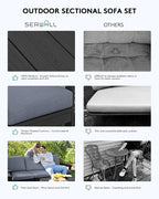 SERWALL HDPE Patio Sofa Set, 4-piece Sectional Outdoor Furniture Set, All - Image 6