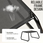 Outdoor Ottomans, Patio Foot Rest Portable Side Table Solid Steel Frame Small - Image 3