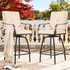 Outdoor Swivel Bar Stools Set of 2, Bar Height Patio Chairs - Image 2