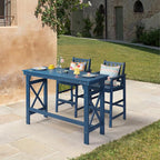 HDPE Outdoor Bar Table, Outdoor Counter Height Table Adirondack Patio Bar - Image 9