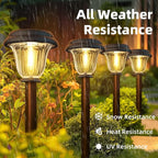 Solar Lights Outdoor, 6 Pack Metal Solar Pathway Lights, Heavy Duty Stainless - Image 4
