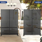 Metal Privacy Screen with Stand 72" H×47" W Outdoor Freestanding Privacy Screen - Image 6