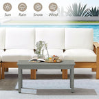 LUE BONA Outdoor Coffee Table Rectangle, 42.5" HDPS Patio Coffee Tables - Image 4