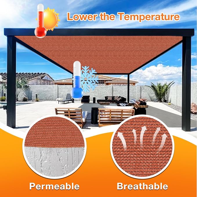 Artpuch 90% Sun Shade Cloth, 6 x 16 FT Pergola Shade Cover Canopy - Image 4