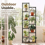 Bamworld Plant Stand Indoor Outdoor 11 Tire Tall Large Metal Plant Shelf Multi - Image 4