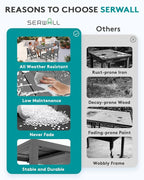 SERWALL 11-Piece Outdoor Dining Set, All Weather HDPE Outdoor Furniture Set - Image 9
