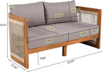 Christopher Knight Home Nesbit 4 Pieces Conversation Set, Acacia Wood Chat Set - Image 8