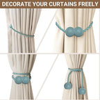 Hion Magnetic Curtain Tiebacks Gray Blue 6 Pack, Curtain Tiebacks Buckles - Image 7