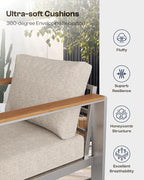 Aluminum Outdoor Patio Furniture, 3 Seats All-Weather Outdoor Patio Sofa - Image 6