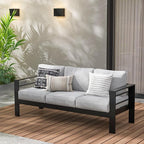 Wisteria Lane Patio Furniture Aluminum Sofa, All-Weather Outdoor 3 Seats Couch by WisteriaLane