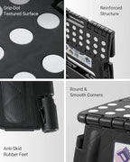 Delxo Folding Step Stool, 13 inch Non-Slip Foldable Stools Up to 300 LBS - Image 7