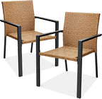 Best Choice Products Set of 2 Stackable Outdoor Wicker Dining Chairs by BestChoiceProducts