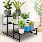Plant Stand Indoor Outdoor, 3-Tier Wrought Iron Plant Stands, Stackable Metal - Image 3
