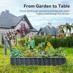 KING BIRD Raised Garden Bed 68"x 36"x 12" Galvanized Steel Metal Outdoor Garden - Image 8