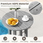 Tangkula 21.5" Round Bar Table, Patio HDPE Bar Height Dining Table w/Slatted - Image 5