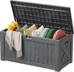 Devoko 125 Gallon Outdoor Storage Box, Waterproof Resin Deck Box by DEVOKO