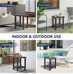 nalone Adirondack Side Table 16.5" Outdoor Side Table HDPE Plastic Double - Image 7