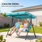 Outsunny 3-Seat Outdoor Patio Swing Chair - Image 5
