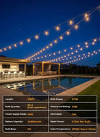 Brightown 108FT 50 LED Solar String Lights Outdoor Waterproof, Patio Lights - Image 8
