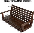 Wooden Porch Swing, Ergonomic Seat, Bench Swing - Image 3