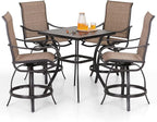 PHI Villa 5 Piece Outdoor Bar Set, Counter Height Patio Bar Bistro Table and by PHIVILLAThepioneerofcomfortablehouseholdsupplies