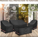 Rileytee Patio Furniture Set Covers, Fit Patio Loveseat, Chair and Coffee Table - Image 7