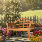 Tangkula Folding Outdoor Eucalyptus Wood Bench, 49” Large Foldable Solid Wood - Image 5
