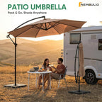 NEWBULIG 10FT Patio Umbrella, Offset Cantilever Outdoor Patio Table Umbrella - Image 9