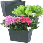 Window Box Planter 6 Pcs, 12.6 Inches Self Watering Rectangle Flower Plant Pots by Oliz