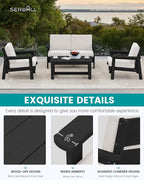 SERWALL HDPE Outdoor Furniture Set, 4 Piece Outdoor Sofa Set - Image 4