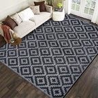 SAND MINE Waterproof Outdoor Rug 8x8 ft, Plastic Reversible Rug, Modern Area Rug by SANDMIND