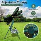 Porch Swing Outdoor, 3 Person Patio Swing w/Removable Cushion, Stand & - Image 4