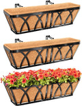 Riare 3 Pack 24 Inch Metal Railing Planter Window Box by Riare