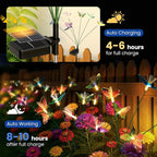 Solar Garden Lights, Swaying Butterfly Lights Outdoor Decorative, Pathway - Image 2