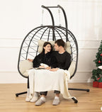 Double Egg Chair with Stand Hammock Swing Chair Foldable Hanging Loveseat by DoubleTT