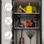 Devoko 28 Cuft Lockable Metal Storage Shed, Vertical Indoor Outdoor Tool Cabinet - Image 3