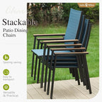 Sophia & William Patio Dining Set 9 Pieces, Patio Table and Chairs Set - Image 3