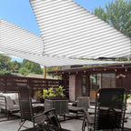 LOVE STORY 10' x 10' x 10' Triangle Grey-White Sun Shade Sail Canopy UV Block by LOVESTORY